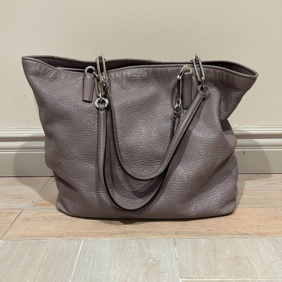 Womens Coach Madison H1380-26225 Lavender Pebbled Leather Shoulder Tote Handbag - Picture 4 of 16